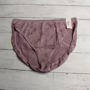 Ambrielle Women's High Cut Leg Brief Panties Size XL 8 Floral